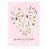 The Lemonbird Postcard | flowerheart 'you make my heart smile'_
