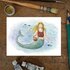 Postcard Mhairi Hellbrandt - Mermaid blue_