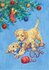 Postcard Audrey Tarrant | Two puppies playing with Christmas cracker_