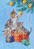 Postcard Audrey Tarrant | Two kittens playing with Christmas parcels_