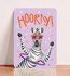 Postcard Hooray Zebra - Aniet Illustration_