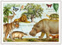PK 1328 Tausendschön Postcard - Hippo and friends_