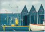 Postcard | Returning from fishing (fisherman on jetty)_