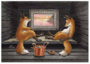 Postcard 436 by Katja Saario - Sauna Foxes_