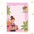 A6 Notepad Girl with Cakes - by Aniet Illustration_