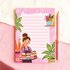 A6 Notepad Girl with Cakes - by Aniet Illustration_