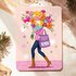 Postcard Woman With Bouquet - Aniet Illustration_