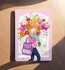 Postcard Hooray (Woman With Bouquet) - Aniet Illustration_