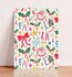 Postcard Fa La La Ornaments - Aniet Illustration_