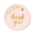 Thank You Circle Sealing Stamp Stickers | Shooting Star Pink Gold_