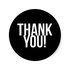 Thank You Circle Sealing Stamp Stickers | Simple Black and White_