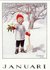 Elsa Beskow Postcard | January_