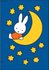 Nijntje Miffy Postkarte | Nijntje op de maan_