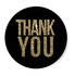 Thank You Circle Sealing Stamp Stickers | Black & Gold Glitter_