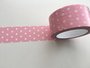 Large Adhesive PVC Decotape | Baby Roze met Witte Stippen Tape_