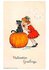 Victorian Halloween Postcard | A.N.B. - Girl and black cat_
