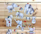 Lianfeng Watercolour Clear Stickers | Gray Elephant_