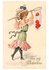 Victorian Valentine Postcard | A.N.B. - Jongedame met een net vol hartjes_